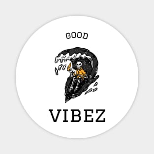 Good vibez surfing skull  - Good Vibes Magnet